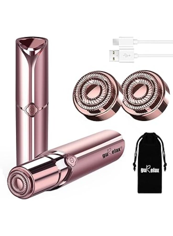 جوريلاتكس أداة إزالة شعر الوجه للنساء، شفرات ماكينة حلاقة كهربائية للوجه والذقن والشفة العليا والشعر الخفيف تتضمن 2 × رؤوس بديلة، ماكينة حلاقة للنساء - Image 1